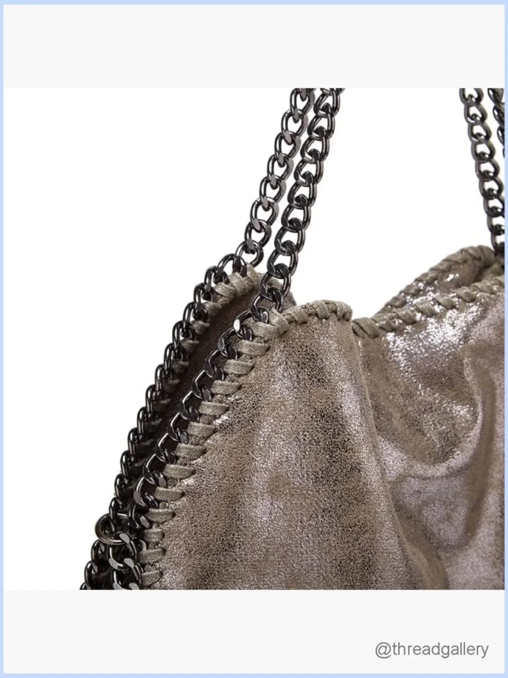 Faux Leather Chain Crossbody Hobo Bag Large Shoulder Handbag